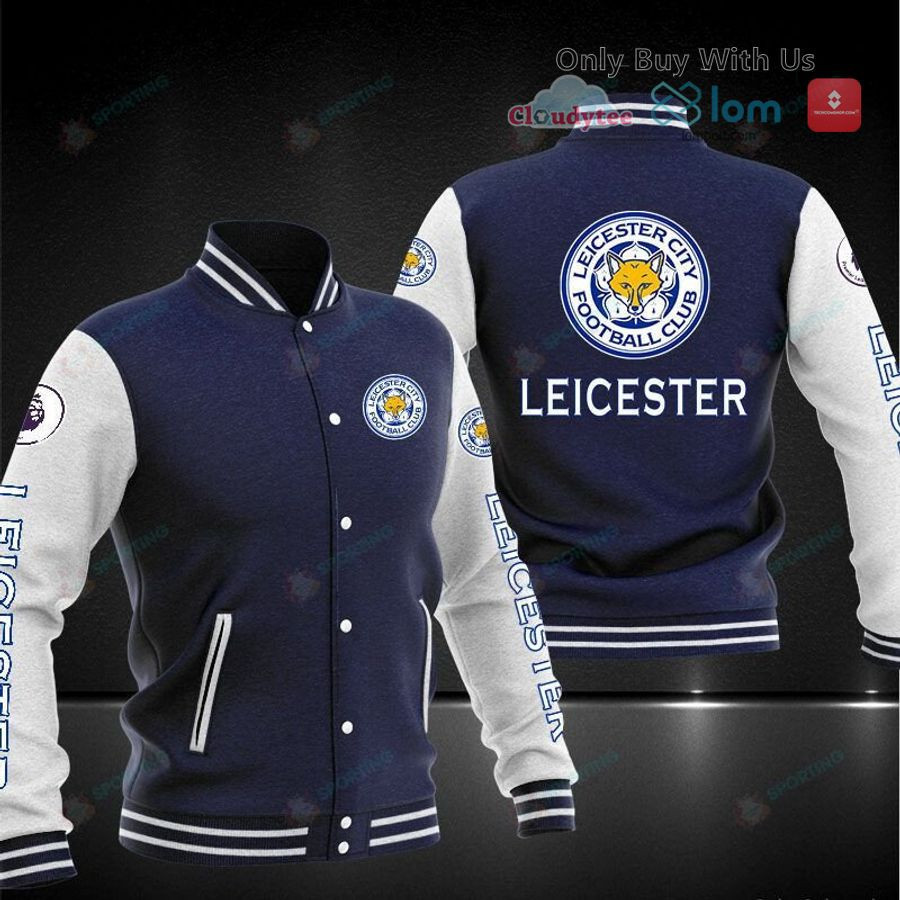 Leicester City FC Dark Blue Varsity Baseball Jacket