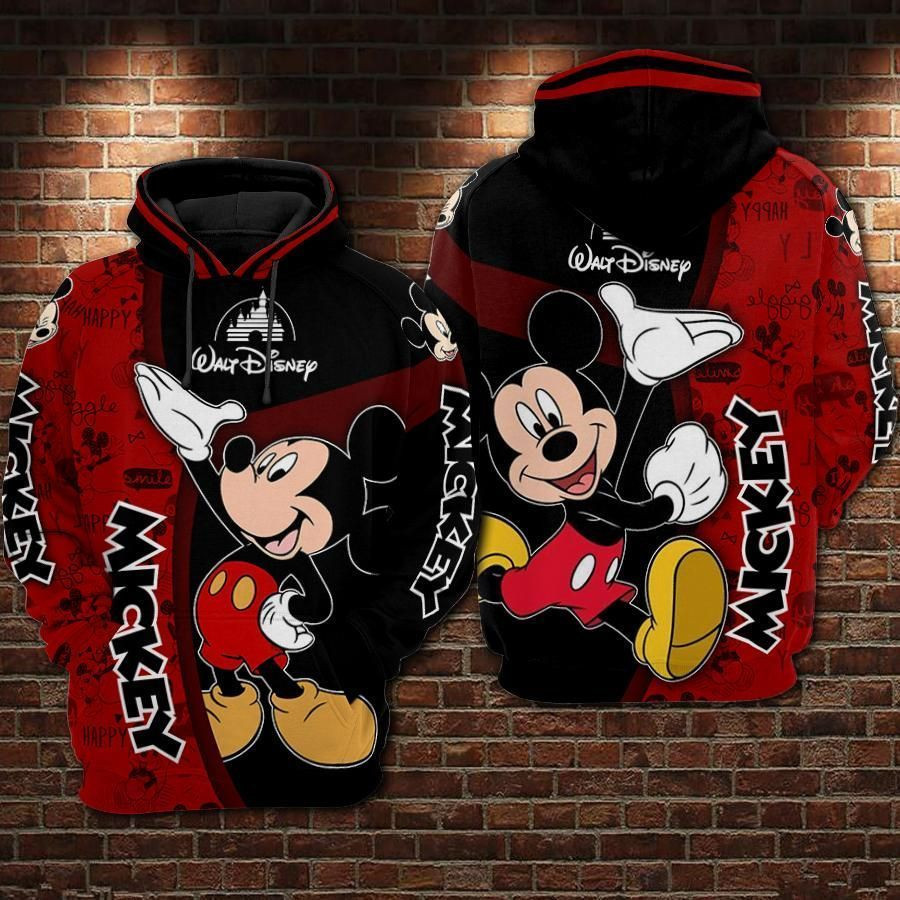 Mickey Mouse Walt Over Print 3d Hoodie Zip Hoodie 303