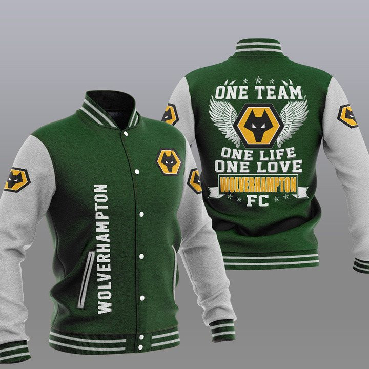 Wolverhampton Wanderers FC Green One Team Baseball Jacket