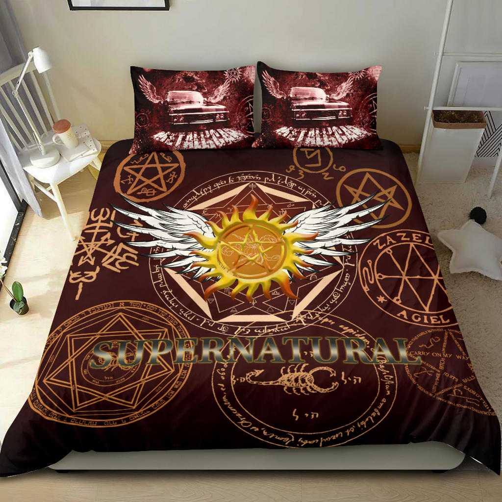 Supernatural Bedding Set Supernatural Symbol Sam Dean Winchester Duvet Covers