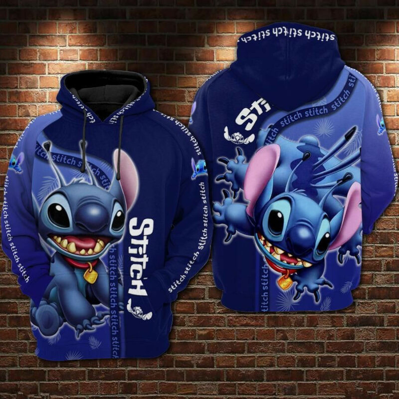 Stitch Cartoon Lilo And Stitch 4 Over Print 3d Hoodie Zip Hoodie