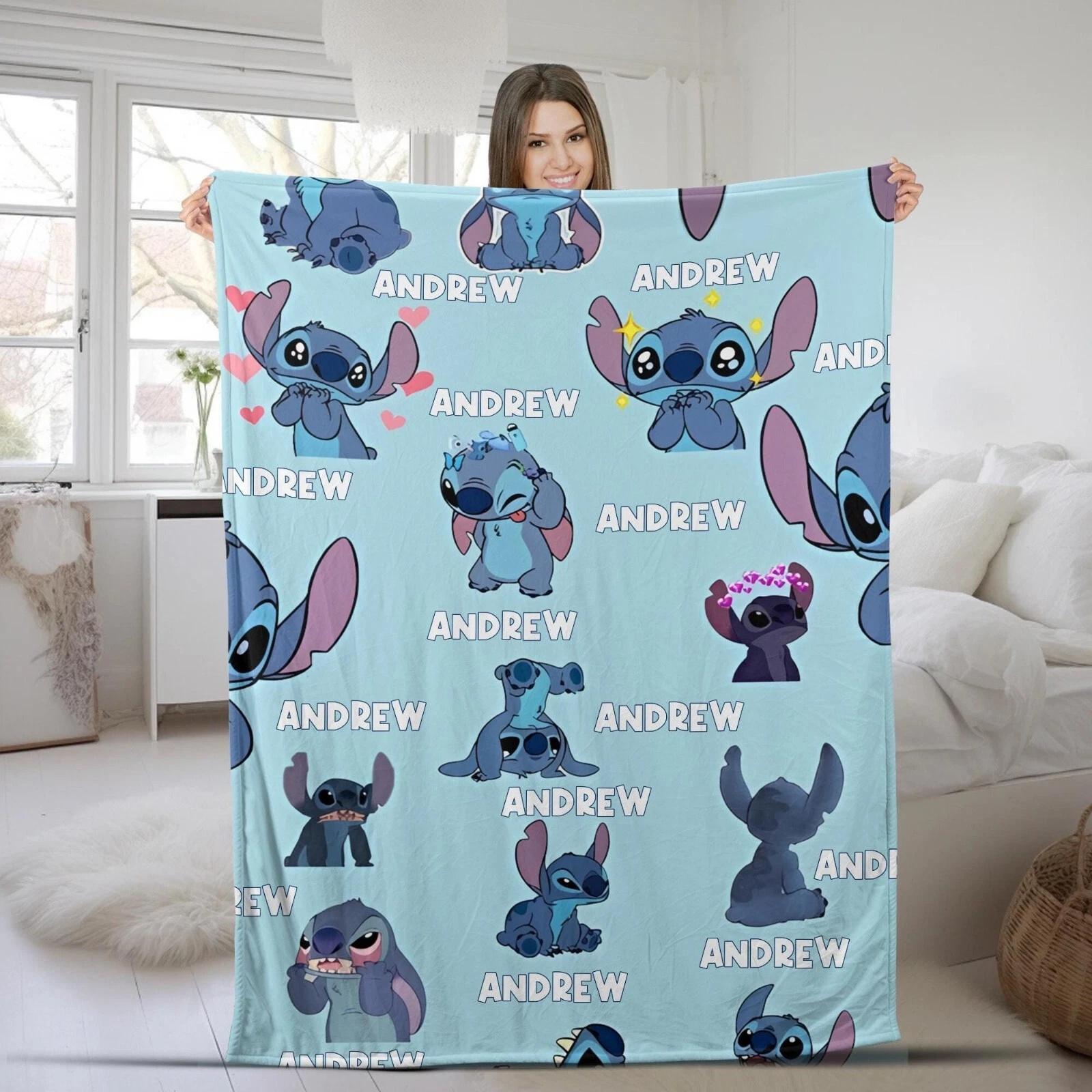 Personalized Stitch Blanket Lilo Stitch Fleece Sherpa Blanket