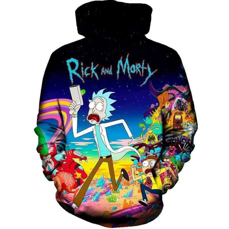 Our Rick And Morty Run Over Print 3d Hoodie Zip Hoodie 863