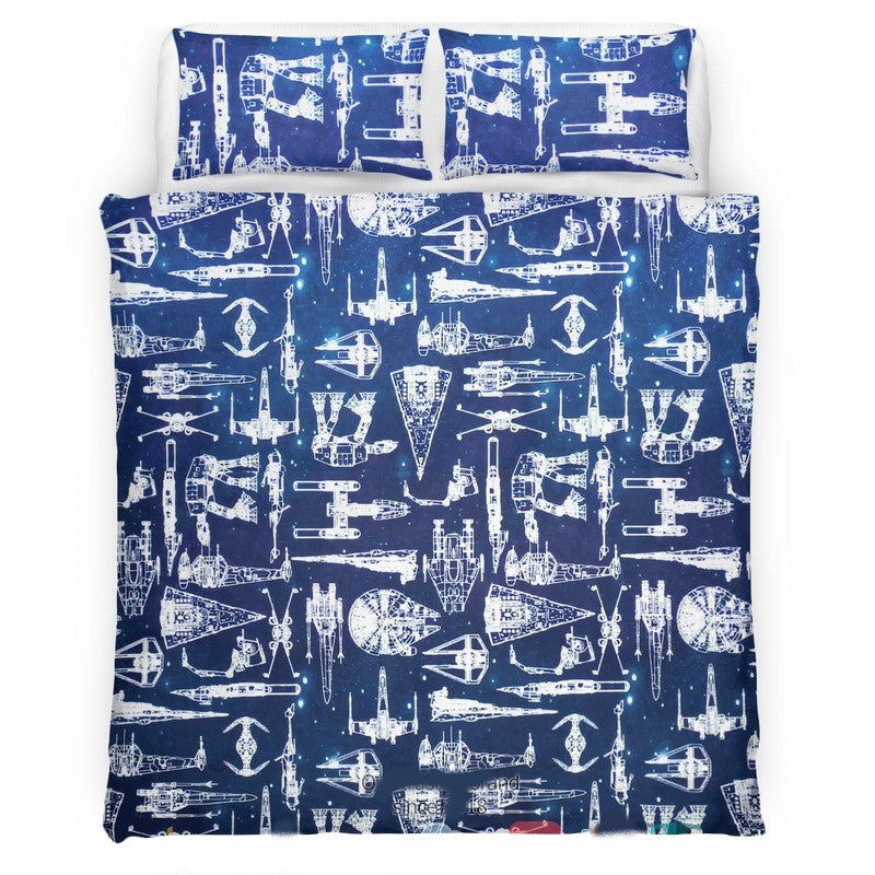 SW Bedding Set SW Space Ships Sketch Blueprints Duvet Covers