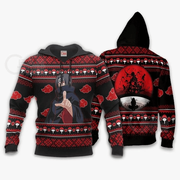 Itachi Ugly Chrismast Naruto 3d Hoodie Zip Hoodie