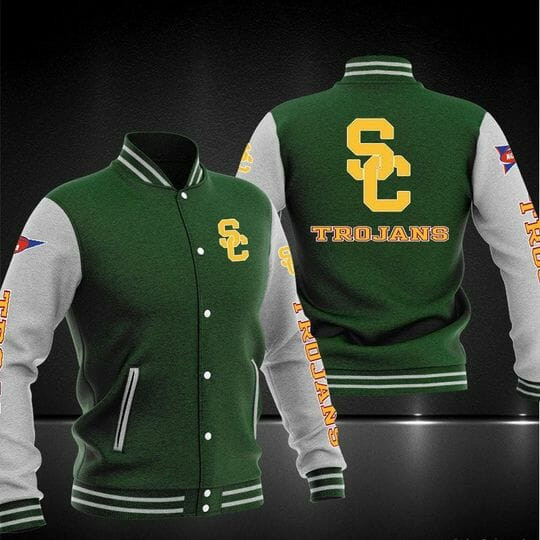 USC Trojans Green Baseball Jacket