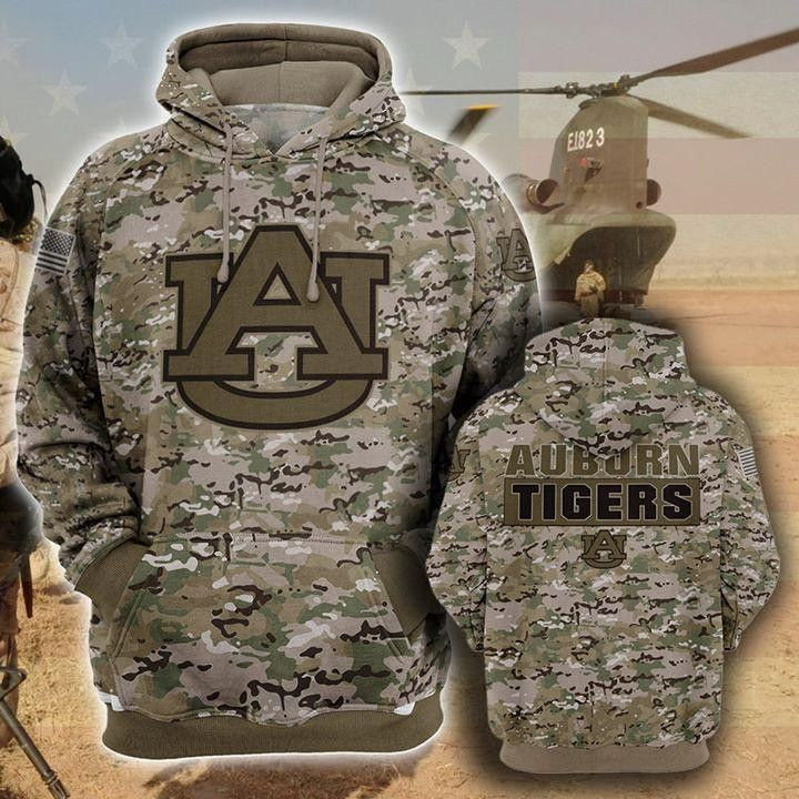 Auburn Tigers Camo Pattern Printed 3D All Over Print Hoodie & Zip Hoodie