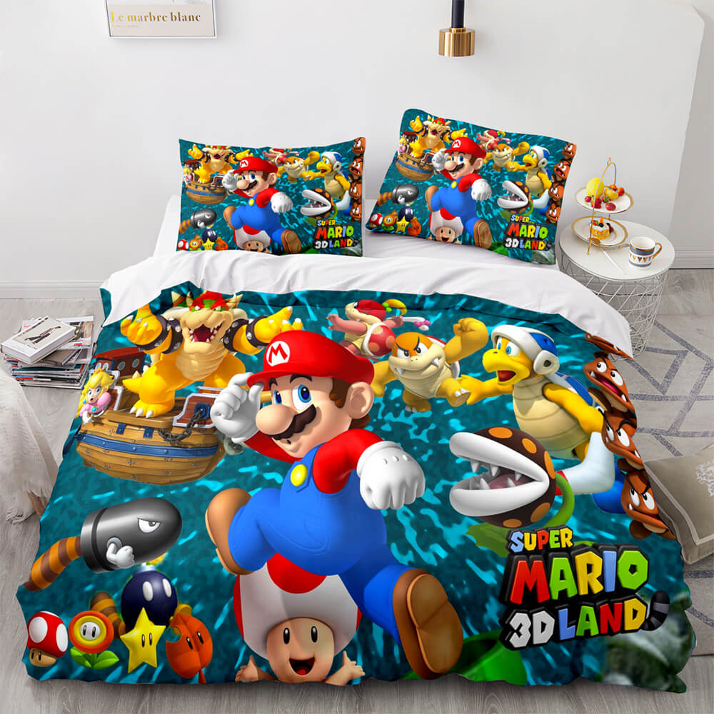 Mario Bedding Set Super Mario 3d Land Characters Duvet Covers