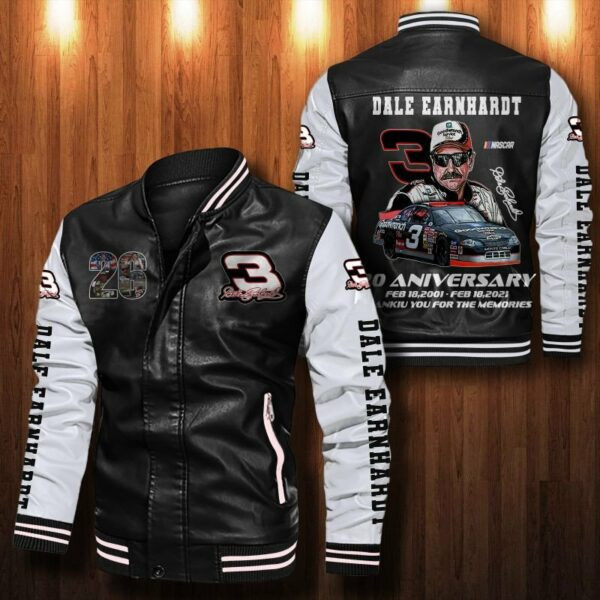 Dale Earnhardt 20 Anniversary 2001 2021 Thank You For The Memories Leather Bomber Jacket 57