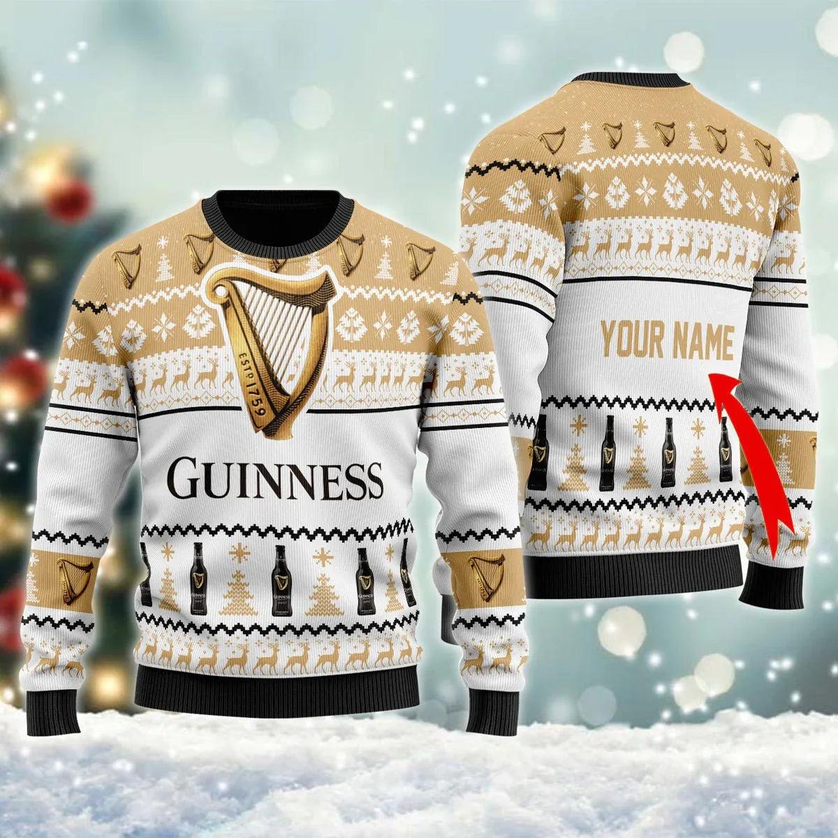 Personalized Guinness Ugly Christmas Sweater