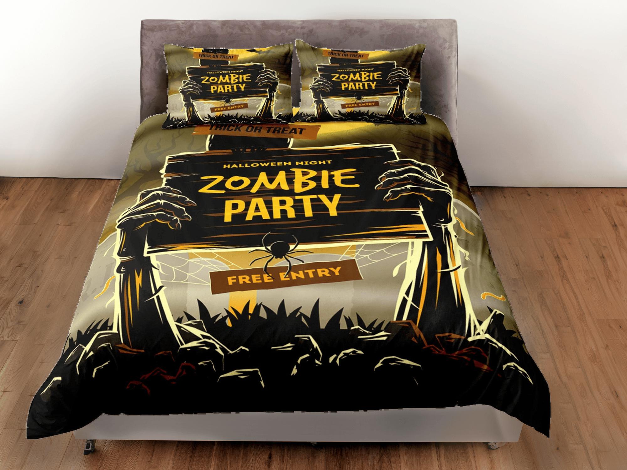 Halloween Bedding Set Halloween Night Zombie Party Free Entry Duvet Covers