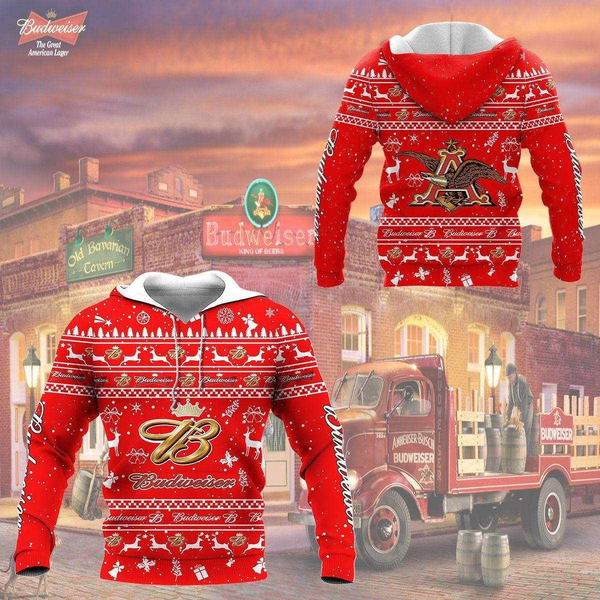 Budweiser Shirt 184,   3d Hoodie Zip Hoodie