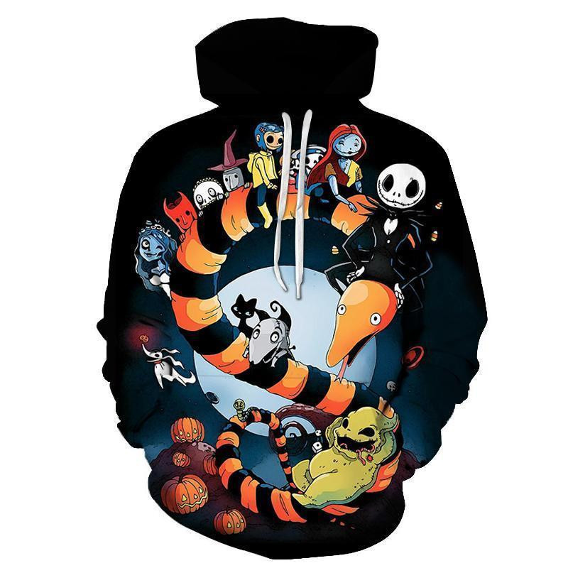 Jack Skellington Nightmare Before Christmas Cute Art 3D All Over Print Hoodie & Zip Hoodie