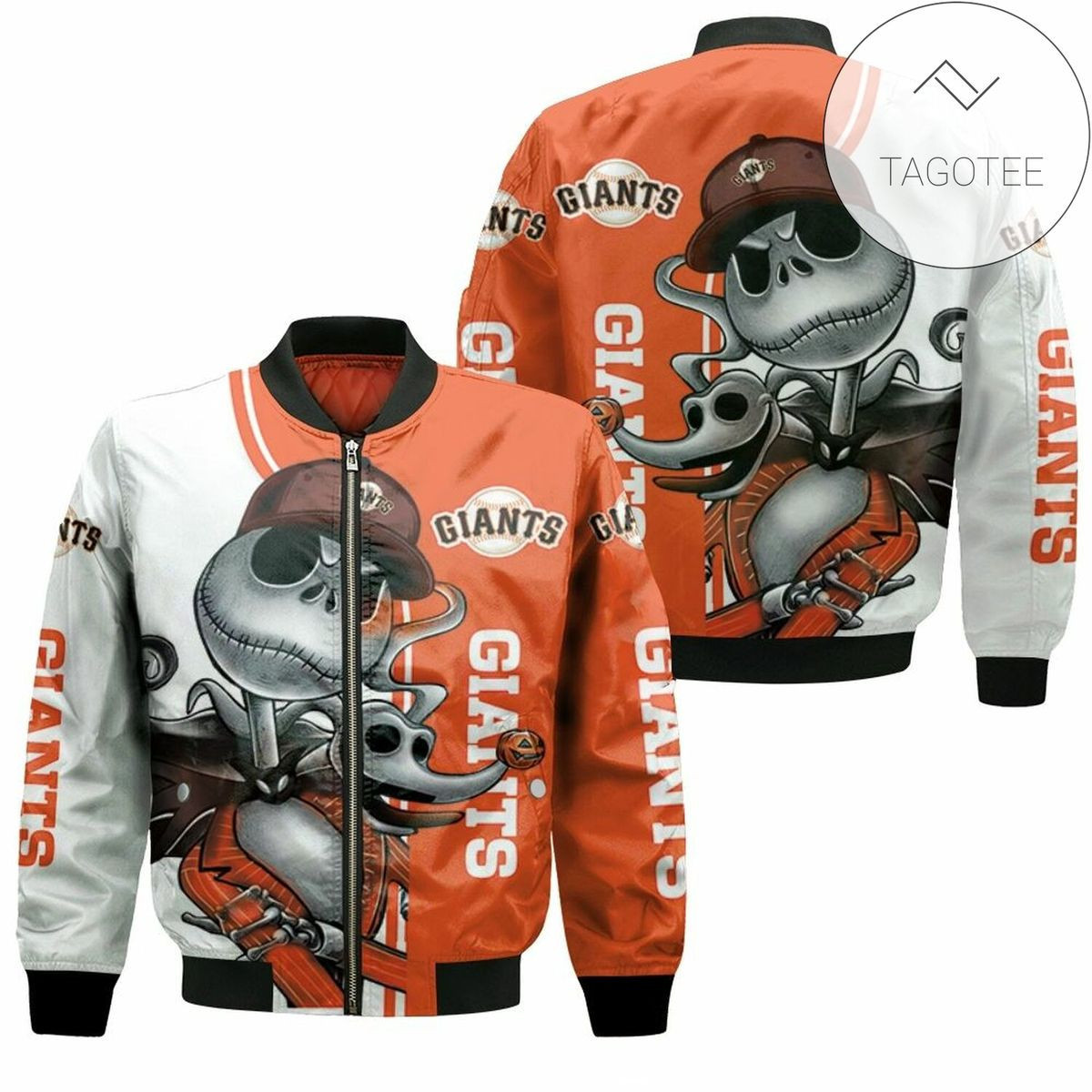San Francisco Giants Jack Skellington And Zero Bomber Jacket