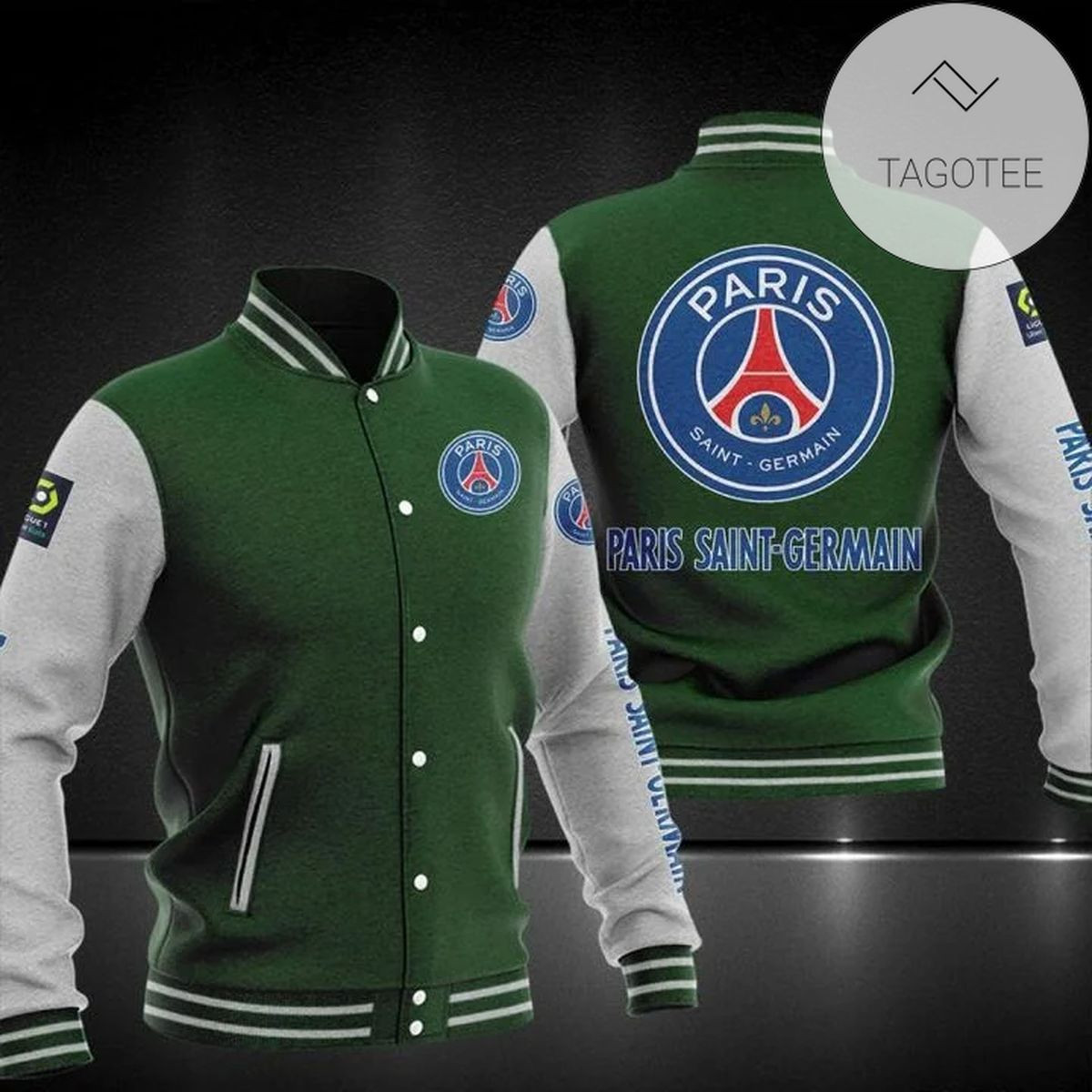 Paris Saint-Germain FC Green Baseball Jacket