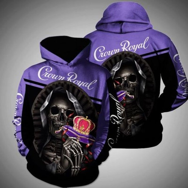 Death Skull Hug Crown Royal Full 3d Hoodie