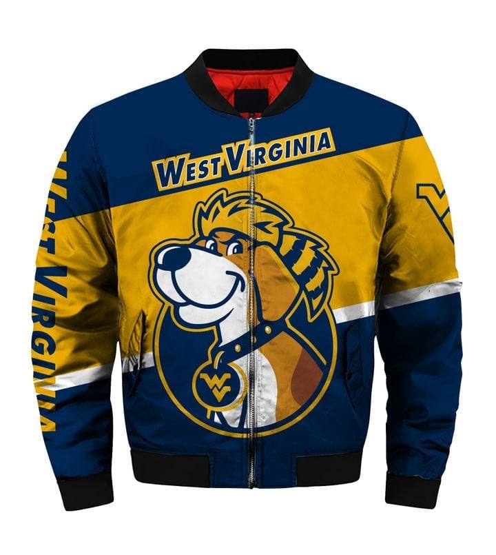 West Virginia Mountaineers Blue Gold Bomber Jacket V3