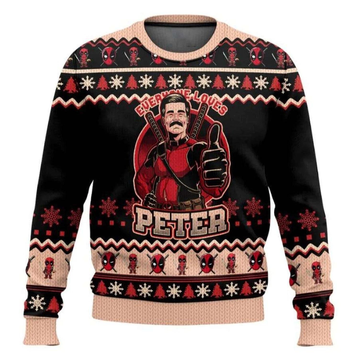 Everyone Loves Petter Deadpool Ugly Christmas Sweater