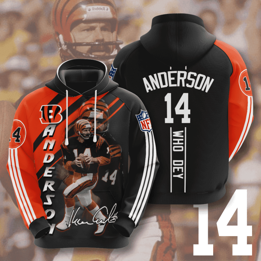 Cincinnati Bengals Ken Anderson 3D All Over Print Hoodie & Zip Hoodie