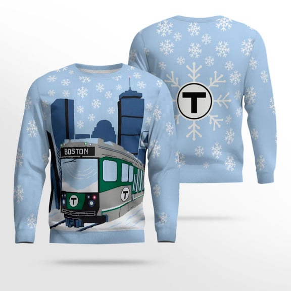 Boston MBTA Holiday Sweater 2025 (No Light Up)