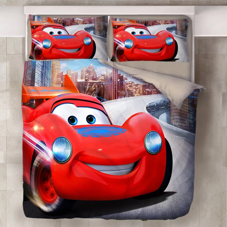 Cars Bedding Set DN Lightning McQueen On The Race Duvet Covers