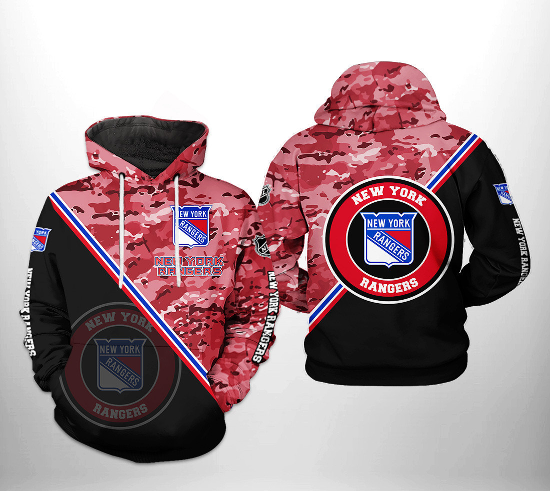 New York Rangers Camo Team 3D All Over Print Hoodie & Zip Hoodie