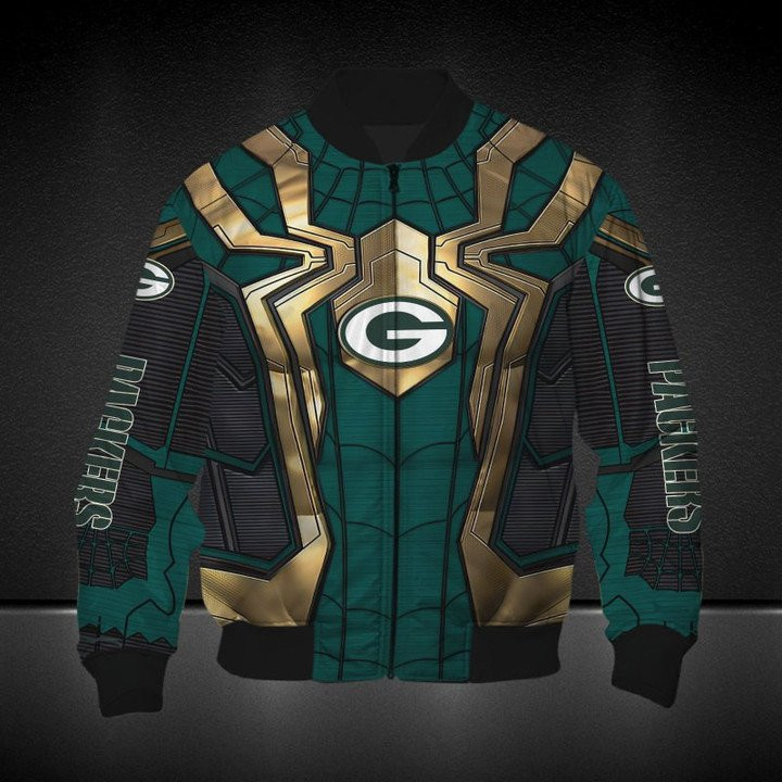Green Bay Packers Yellow Spider Man Edition Bomber Jacket