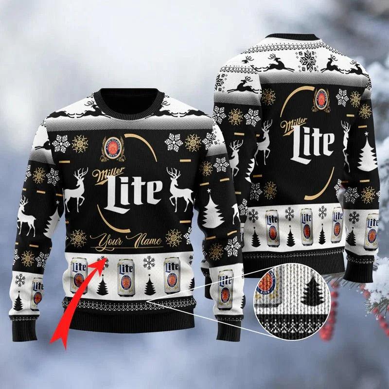 Personalized Miller Lite Ugly Christmas Sweater