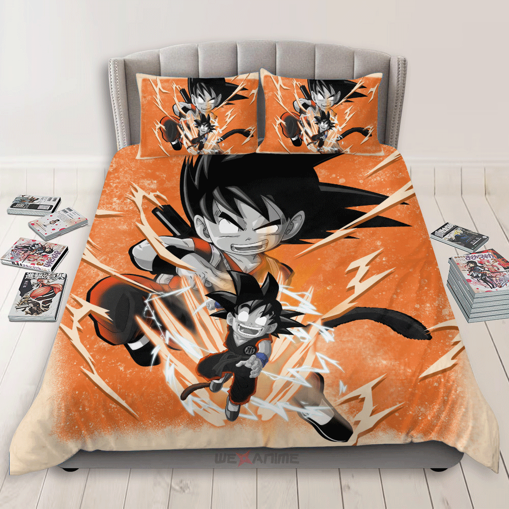 Dragon Ball Bedding Set Goku Kid Fighting Pose Duvet Covers