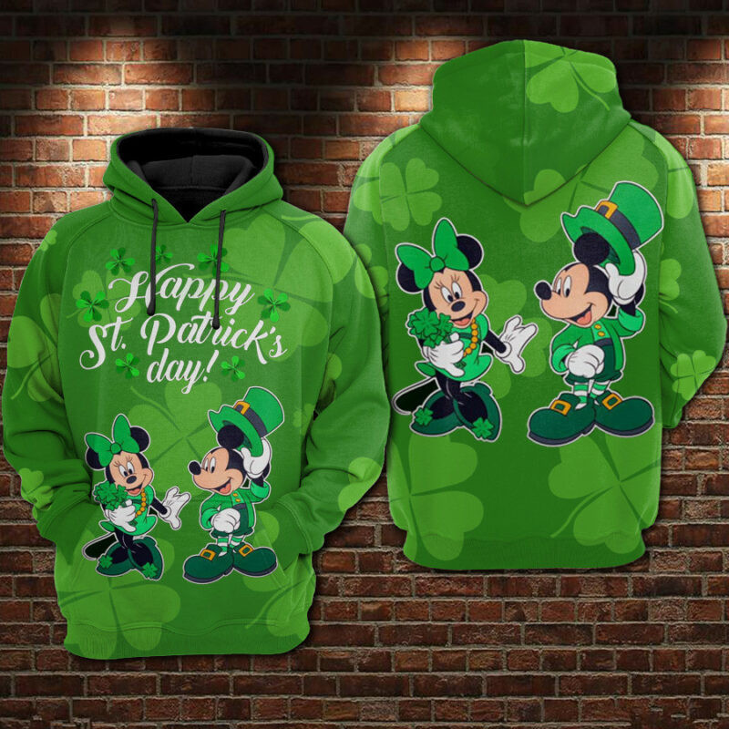 Mickey And Minne Mouse Patrick's Day 2022 Hoodie Zip Hoodie