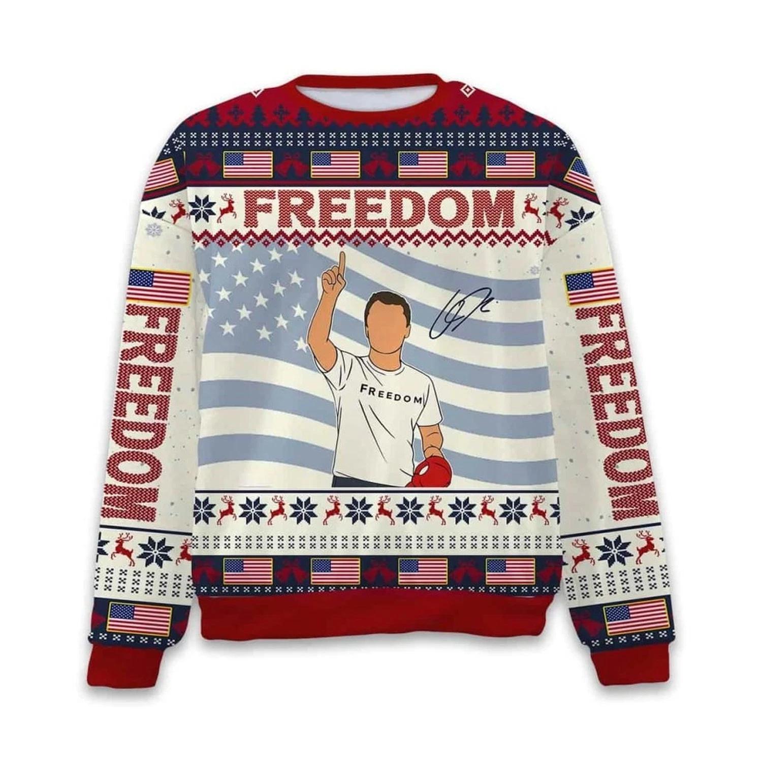 Freedom Charlie Kirk Ugly Christmas Sweater