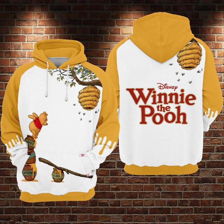 Winnie The Pooh Disney, Pooh Bear Hunny Aop Hoodie