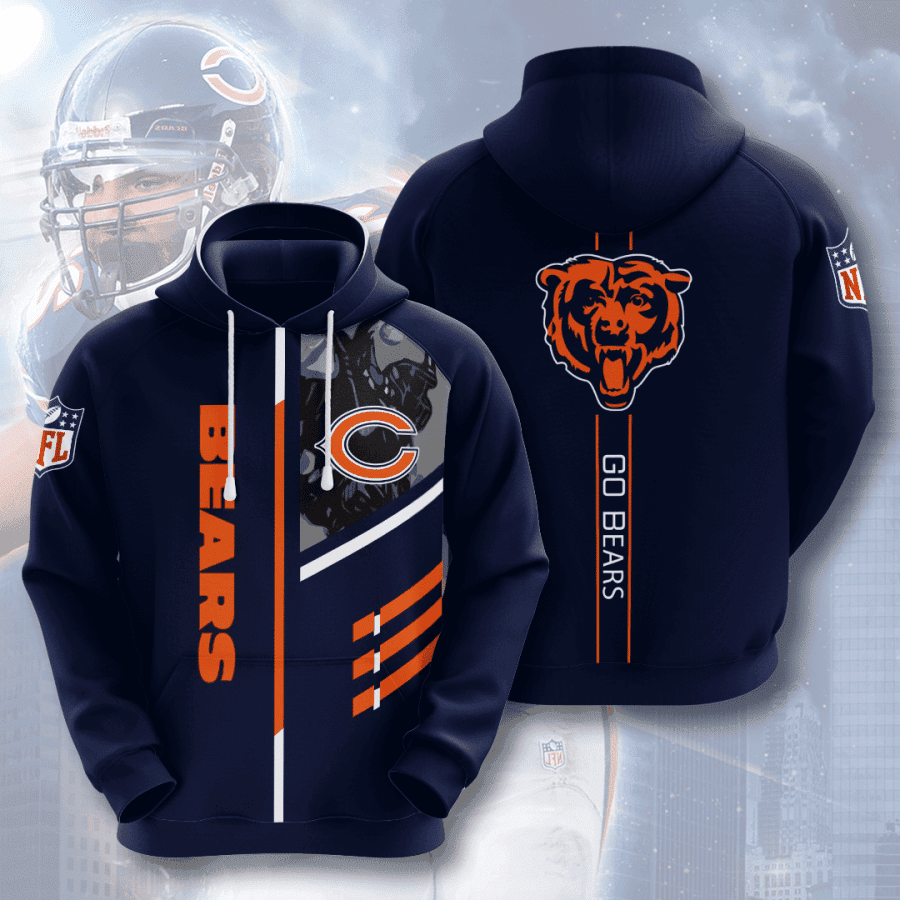 Chicago Bears 3D All Over Print Hoodie & Zip Hoodie