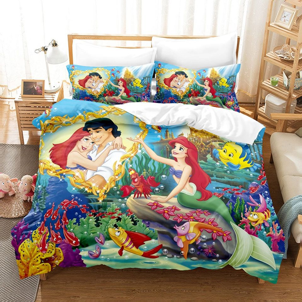 Little Mermaid Bedding Set DN Ariel And Prince Eric Duvet Covers