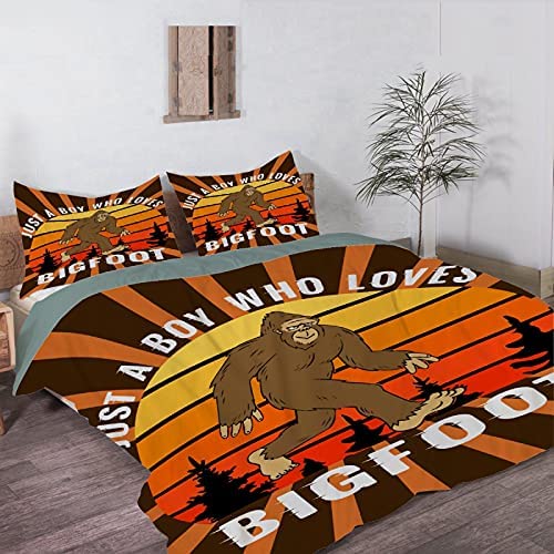 Bigfoot Bedding Set Just A Boy Who Loves Bigfoot Duvet Covers Black