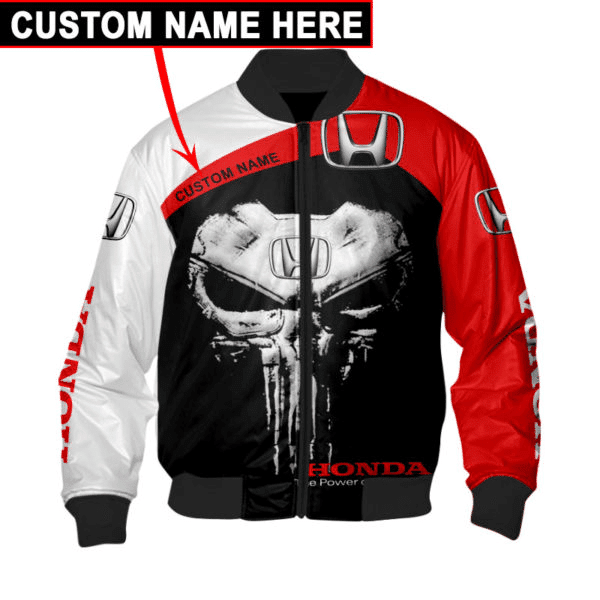 Honda Motor Custom Name 3 Fan Gift, Honda Motor Bomber Jacket