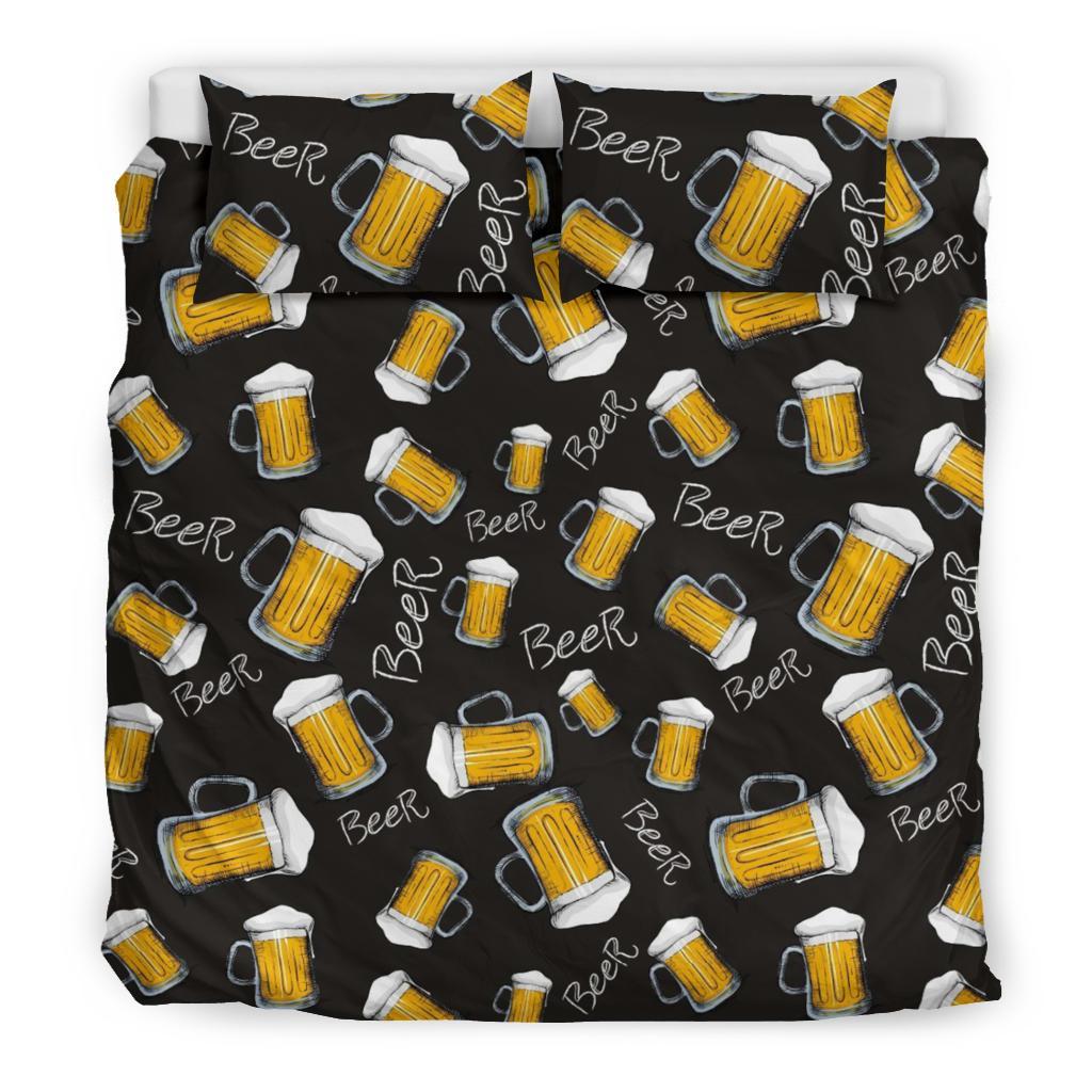 Beer Bedding Set Beer Mug Print Pattern Duvet Covers