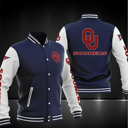 Oklahoma Sooners Navy Blue Baseball Jacket