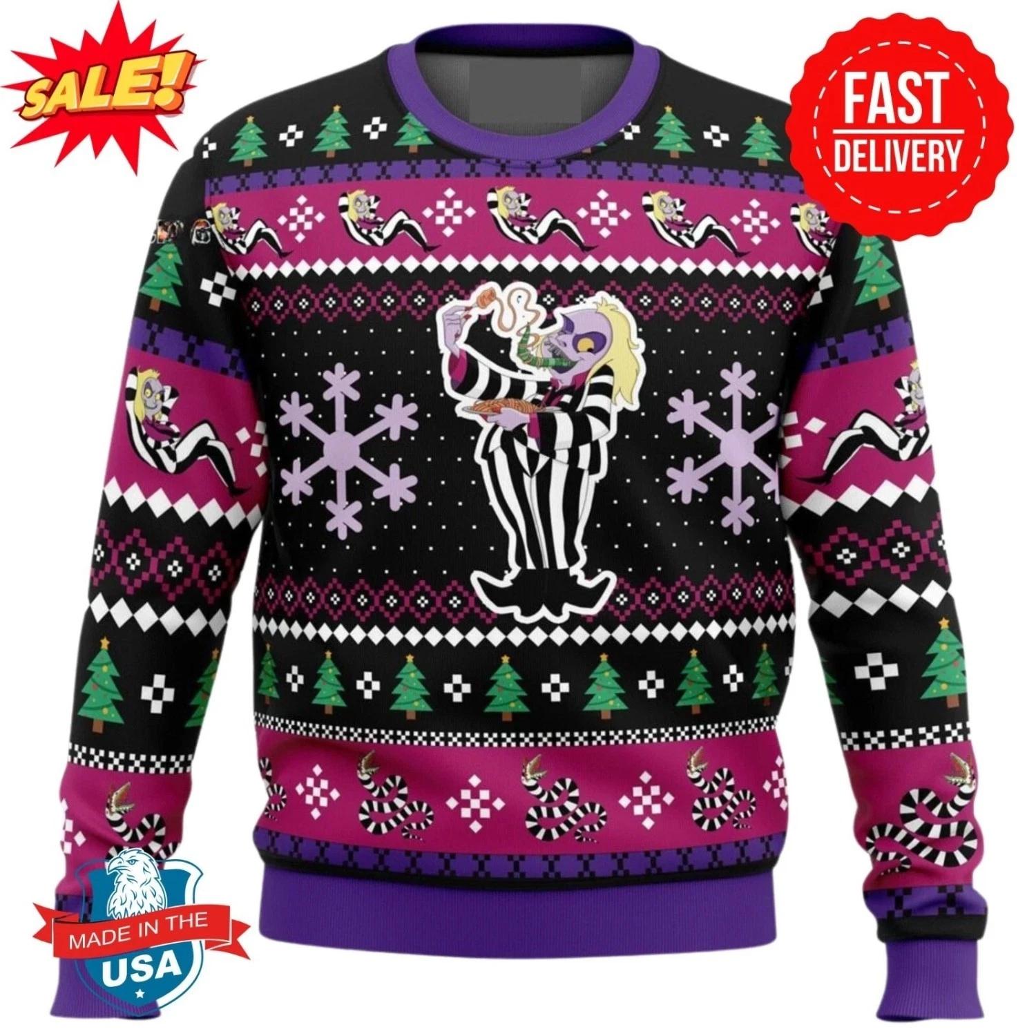 Beetleguise Beetlejuice Ugly Christmas Sweater