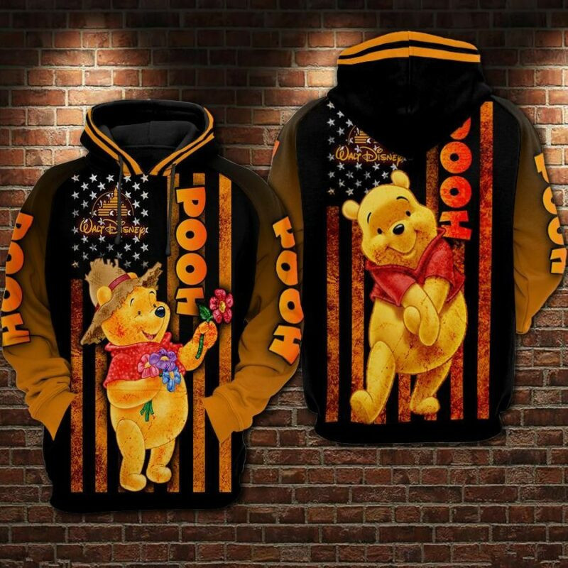 Winnie The Pooh American Over Print 3d Hoodie Zip Hoodie