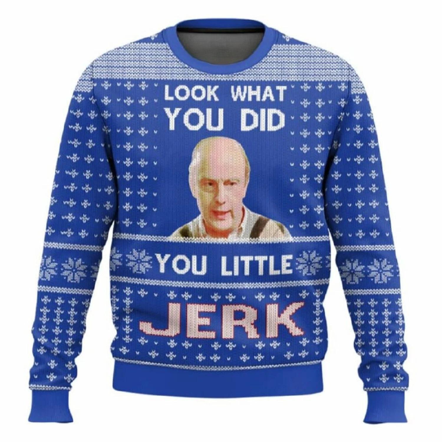 Home Alone You Little Jerk Meme Ugly Christmas Sweater