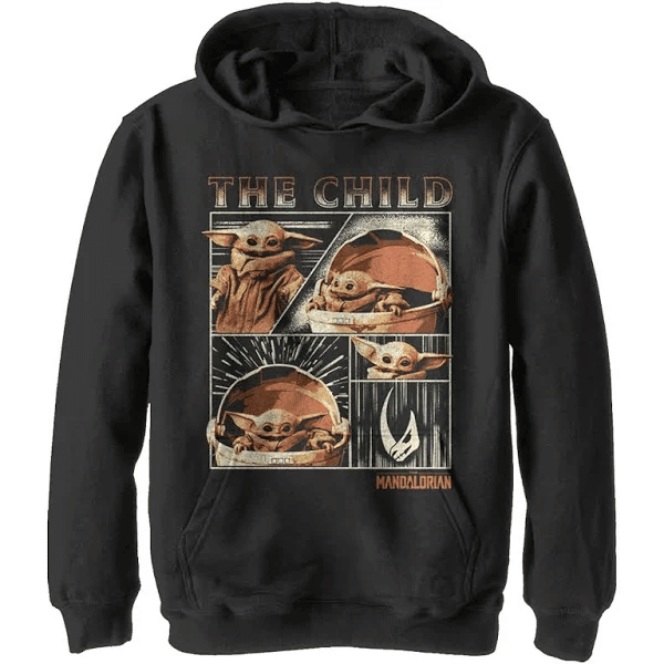 Star Wars The Mandalorian Boy’s The Child Collage Hoodie Black