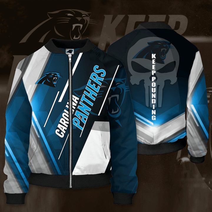 Carolina Panthers Punisher Skull Bomber Jacket