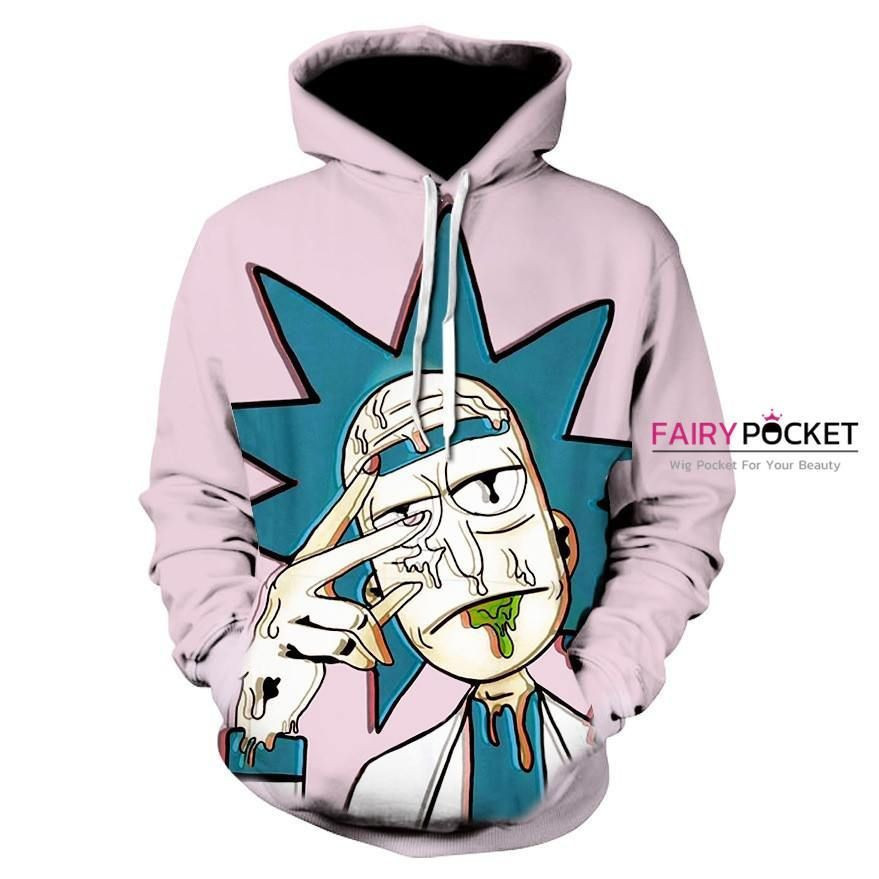 Rick and Morty Rick Pink 3D All Over Print Hoodie & Zip Hoodie