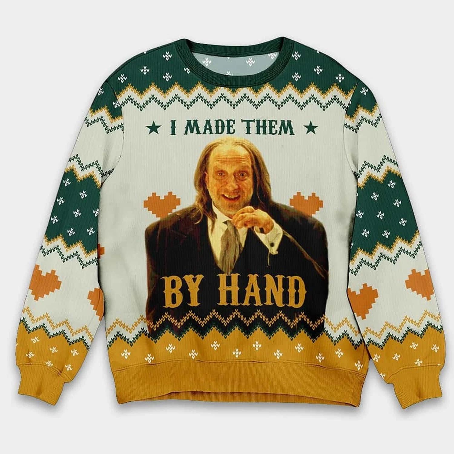 Hanson Scary Movie I Made Them By Hand Ugly Christmas Sweater