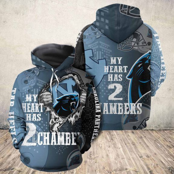 North Carolina Tar Heels Vs Carolina Panther 3D All Over Print Hoodie & Zip Hoodie