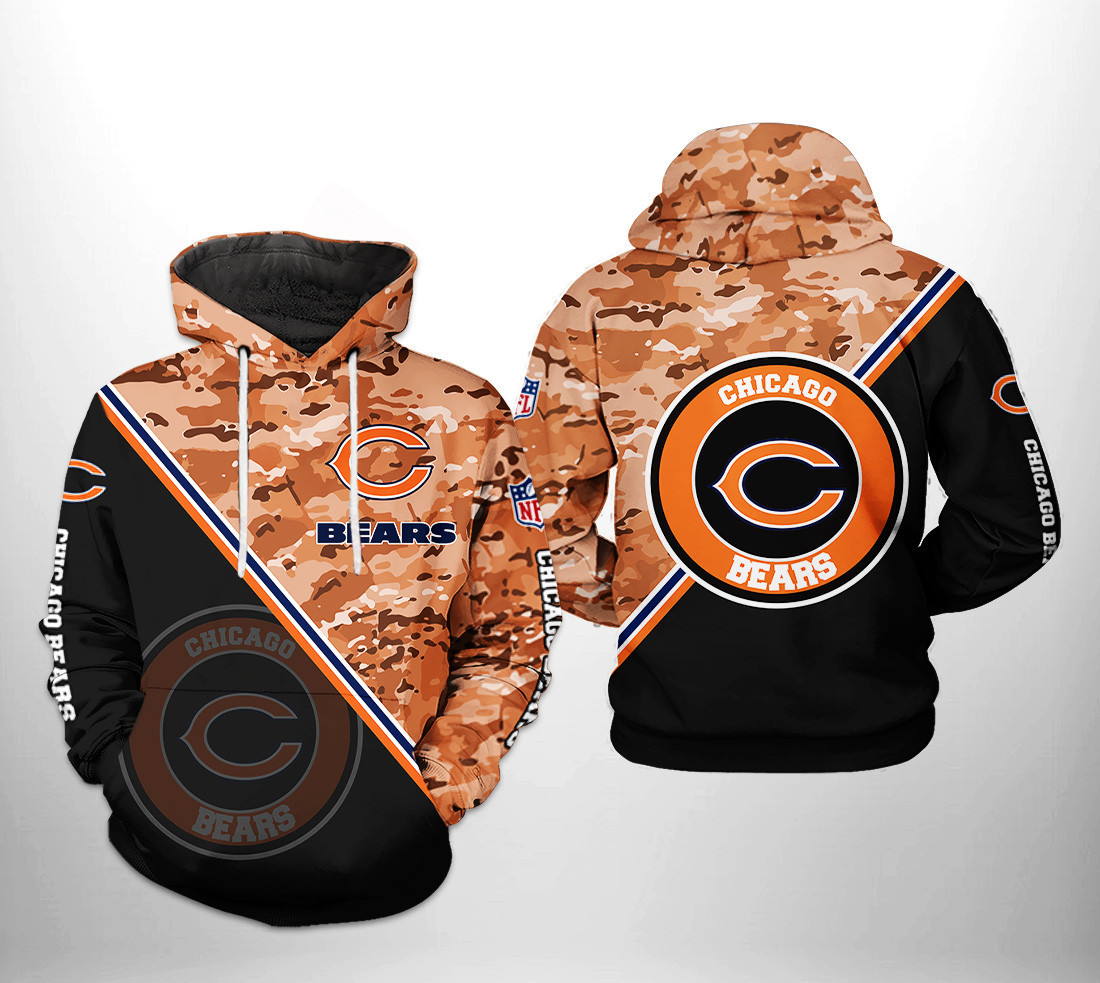 Chicago Bears Camo Team 3D All Over Print Hoodie & Zip Hoodie