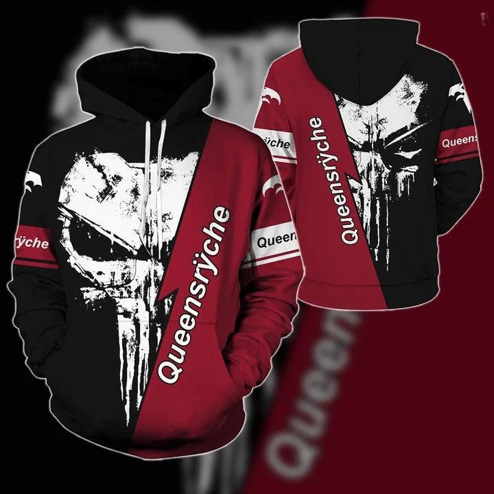 Queensryche Skuuls 3d All Over Printed Shirt Hoodie