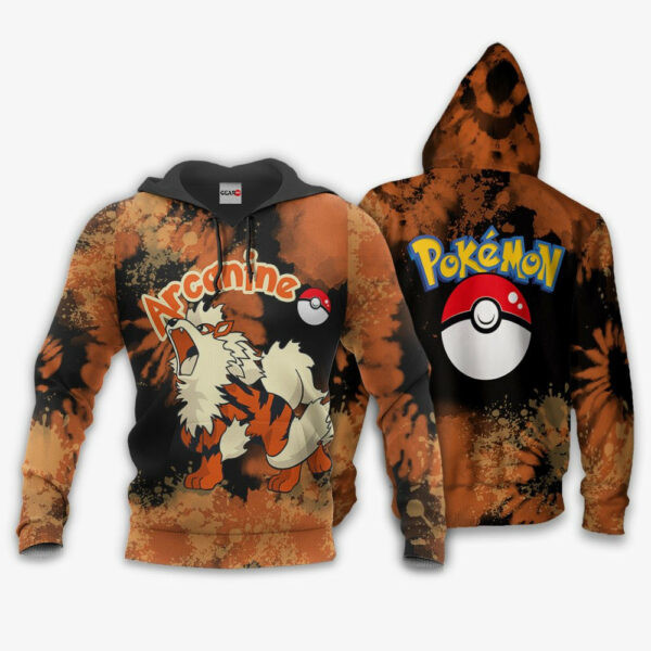 Arcanine Anime Pokemon Tie Dye Style 1k716   Cartoon Graphic Outfits Aop 3d Hoodie, Zip Hoodie 1000