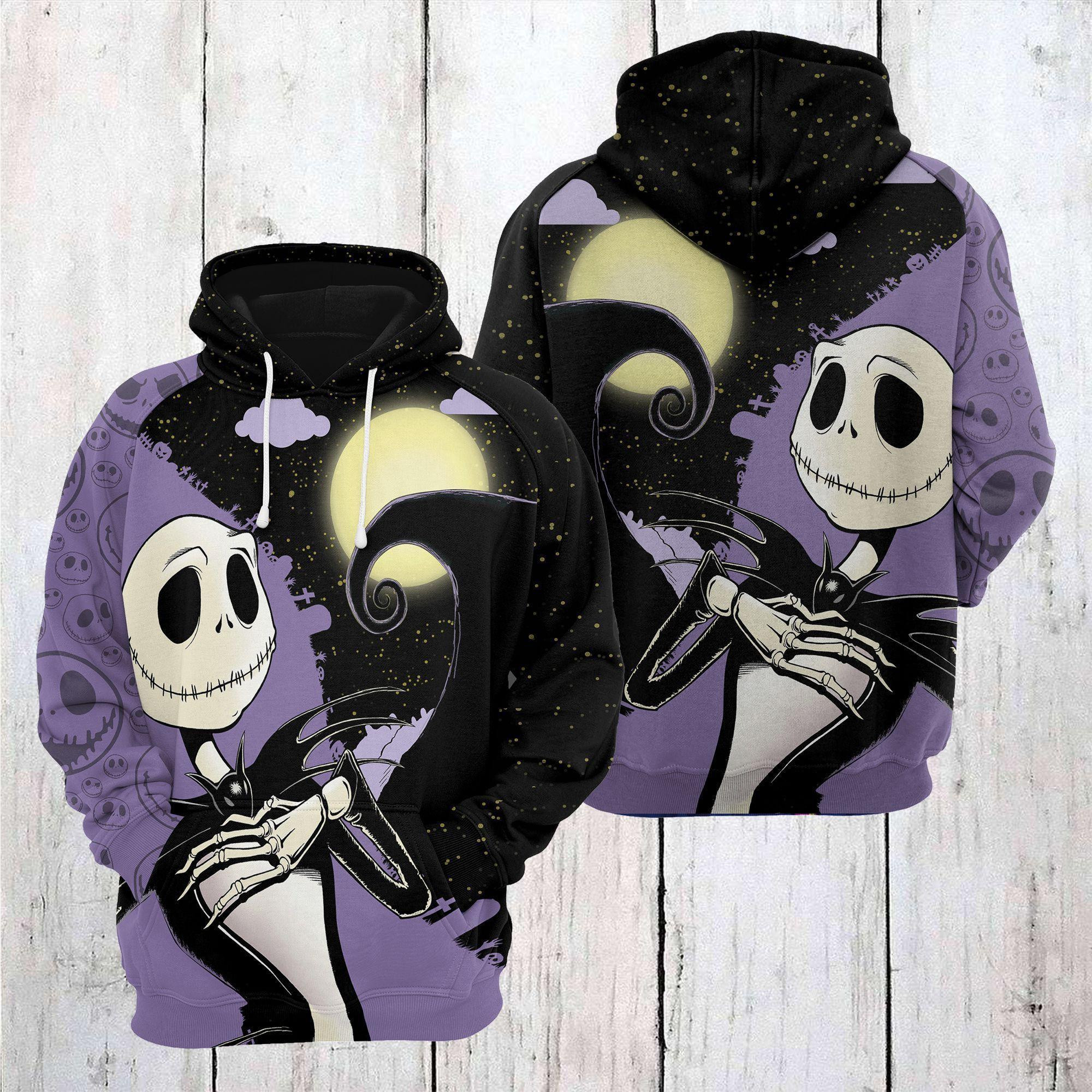 Jack Skellington Nightmare Before Christmas Pumpkin King Halloween Night Ver12 Aop Hoodie